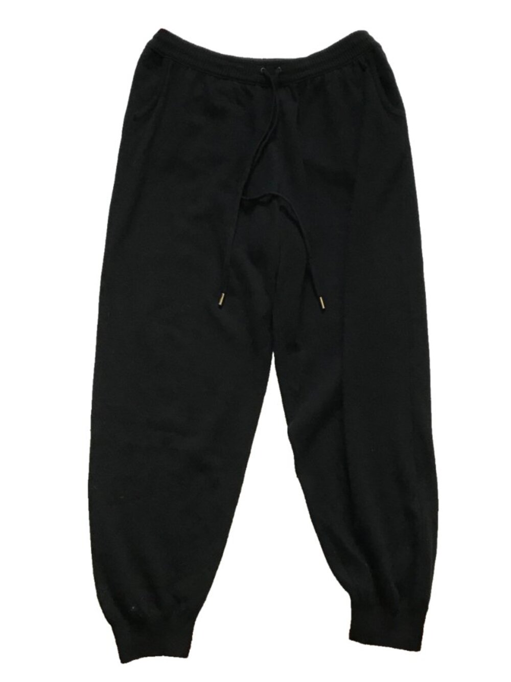 Johnson of Elgin Cashmere Jogger Pants Sweatpants Womens Large Black Cuffed Knit